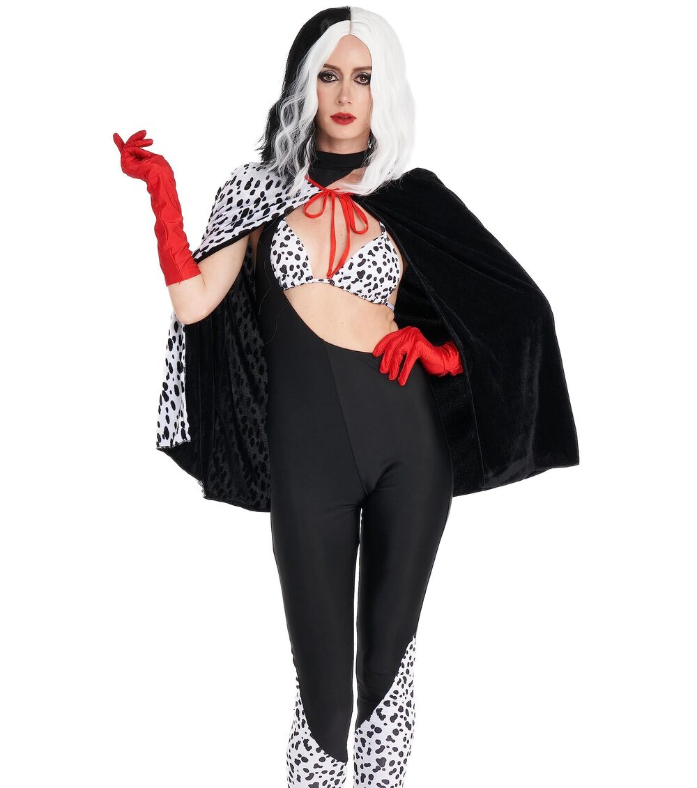7242 Dalmatian Costume - Villain Cape Outfit, Adult Halloween Festival